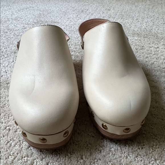 J. Crew | Leather Convertible Wood Clogs in Ivory | Size 7 - Picture 2 of 8